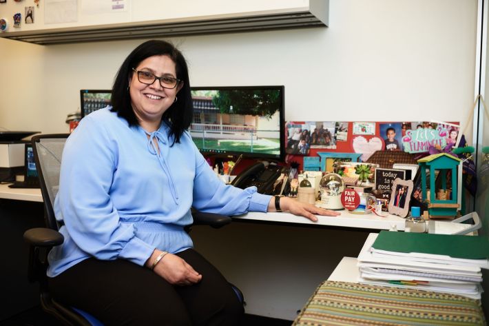 Hernandez at her desk at CHCA's offices in the Bronx.