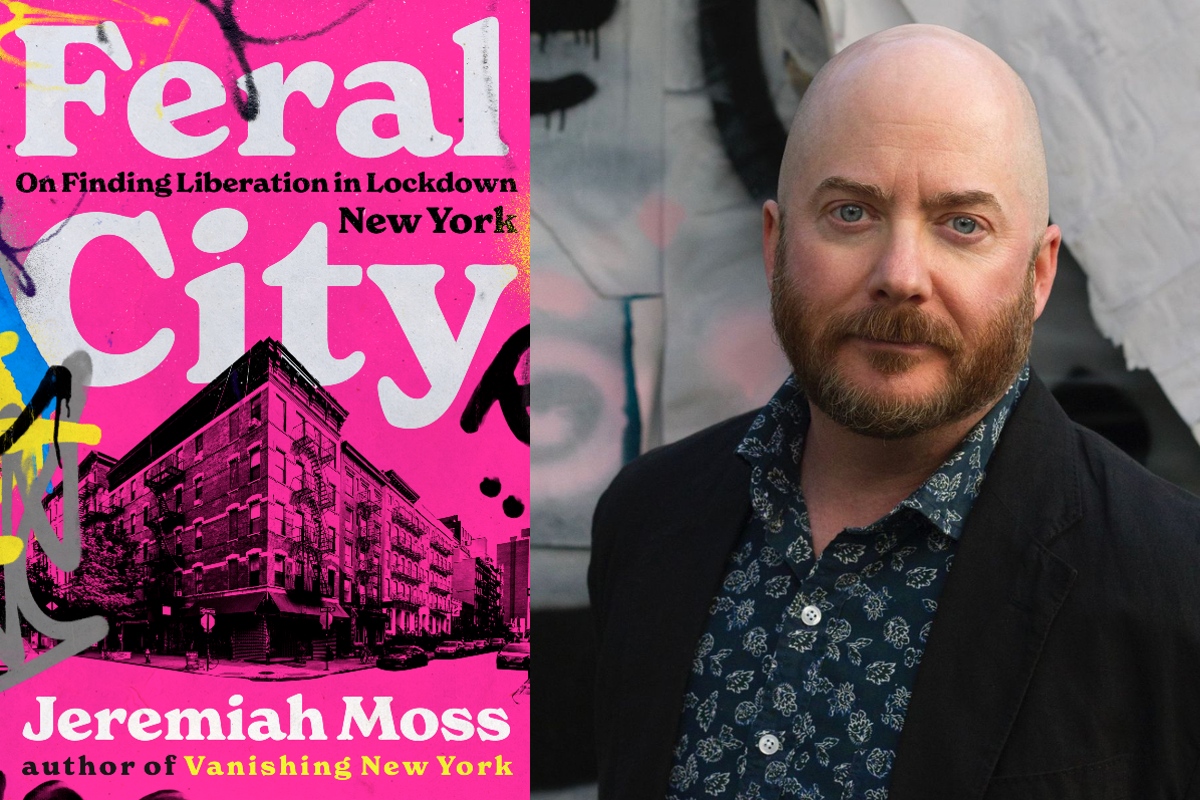 The writer Jeremiah Moss, pictured next to his new book "Feral City."