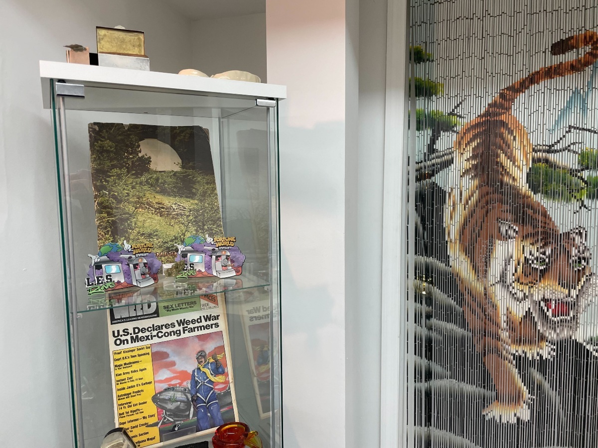 A display case at Fortune World, an unlicensed dispensary in New York City's Lower East Side.