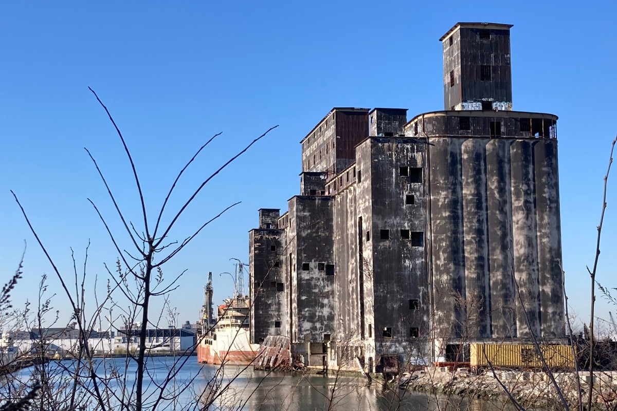 An abandoned industrial building on one of NYC's waterways.