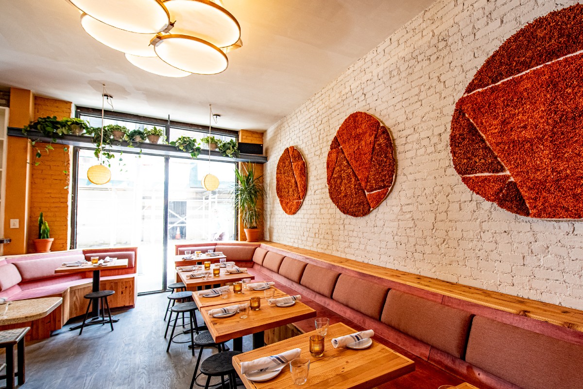 Interior of West Village cocktail bar Donna, which is a worker-owned cooperative.