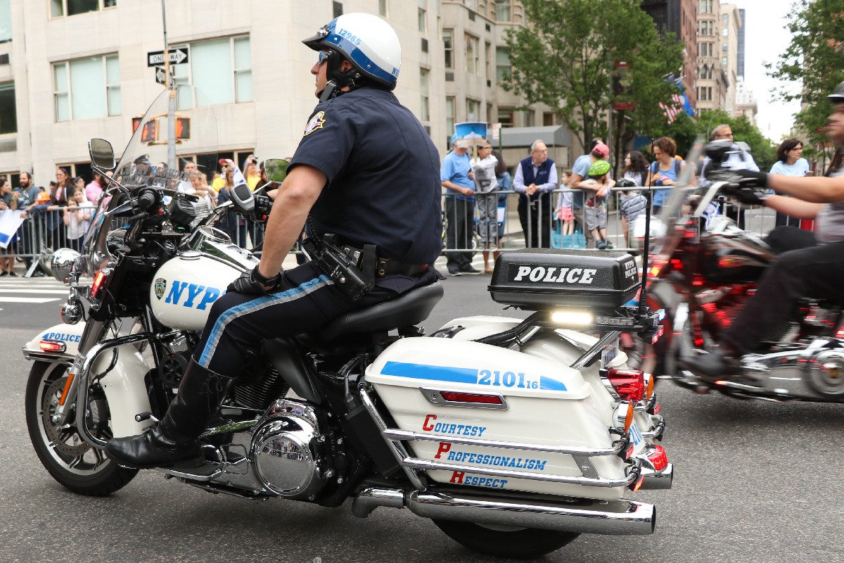 NYPD officer on a motorcycle
