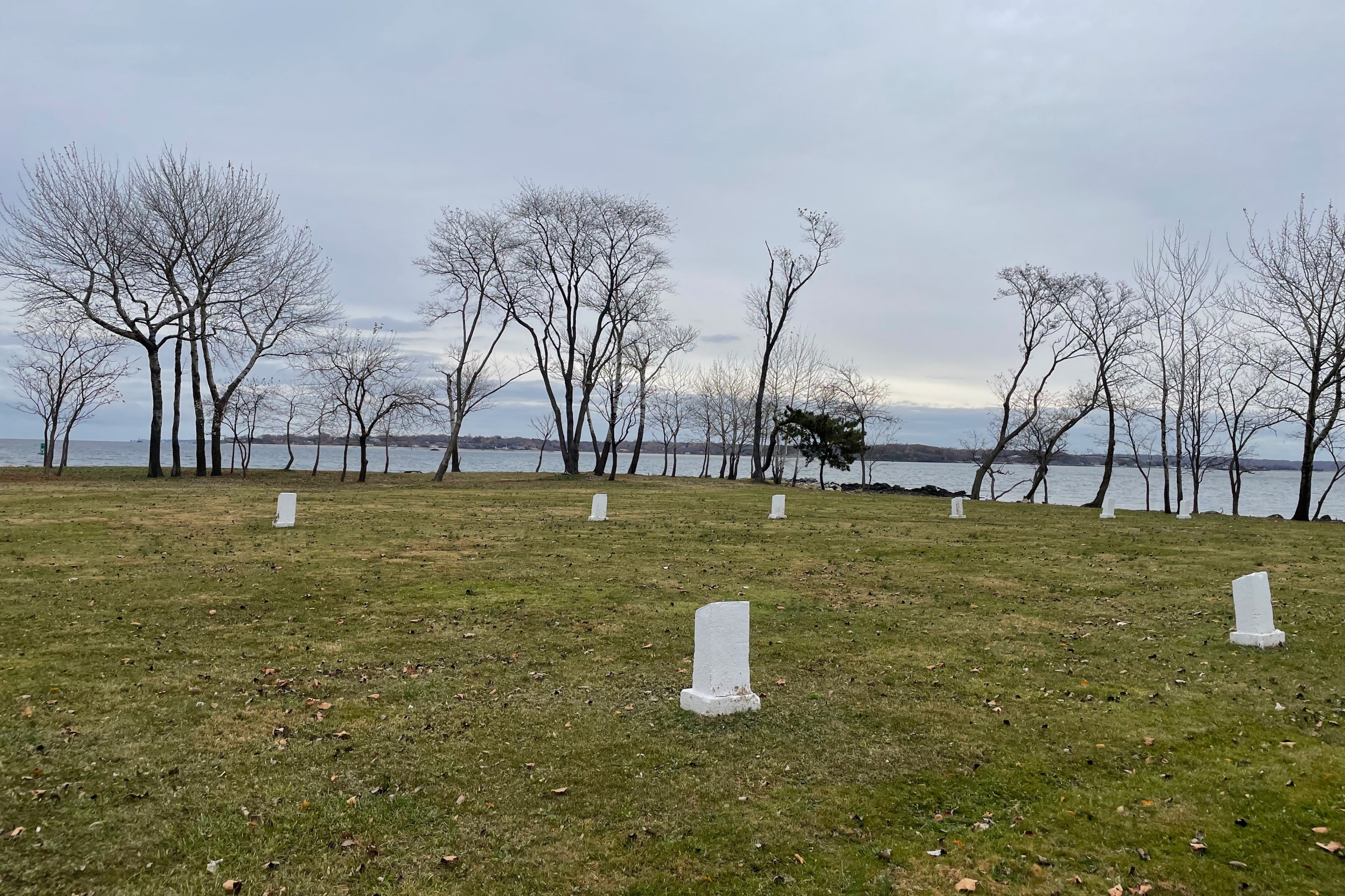 Grave markers on Hart Island.