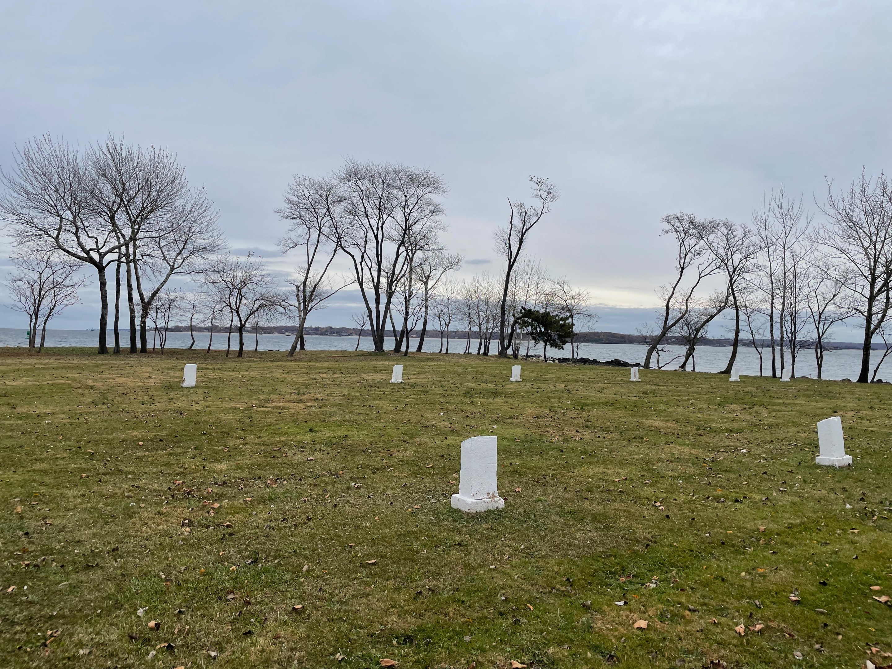 Grave markers on Hart Island.