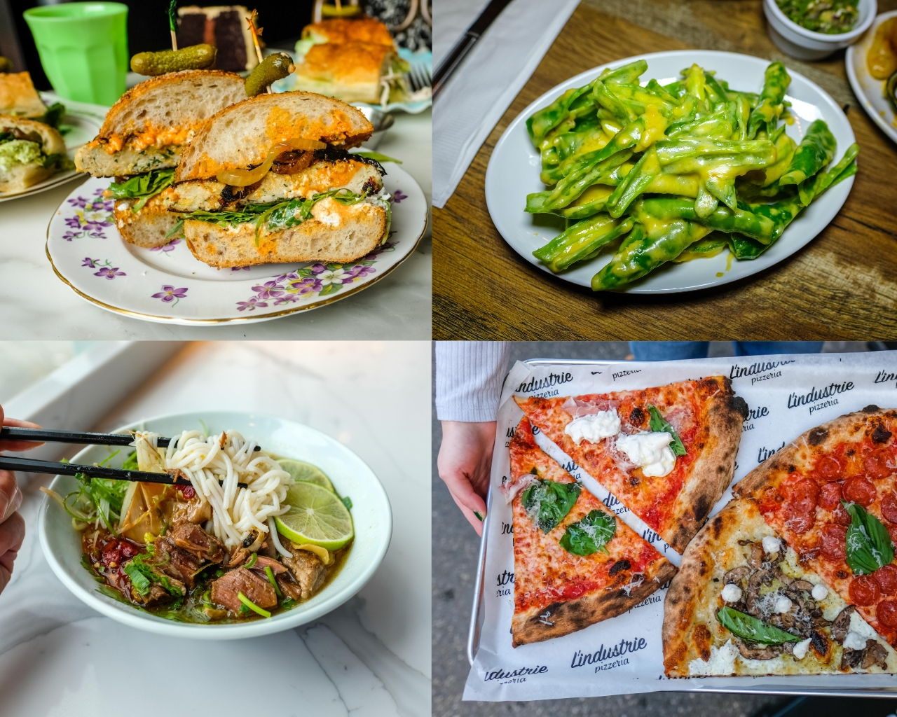 Four photos of different $20 Dinners in a collage.
