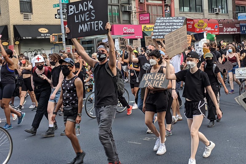 A 2020 protest on the streets of Brooklyn.