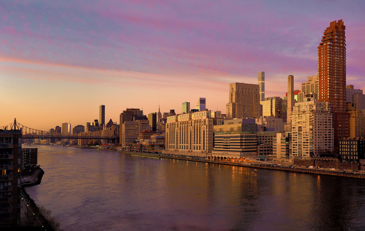 East River at twilight.