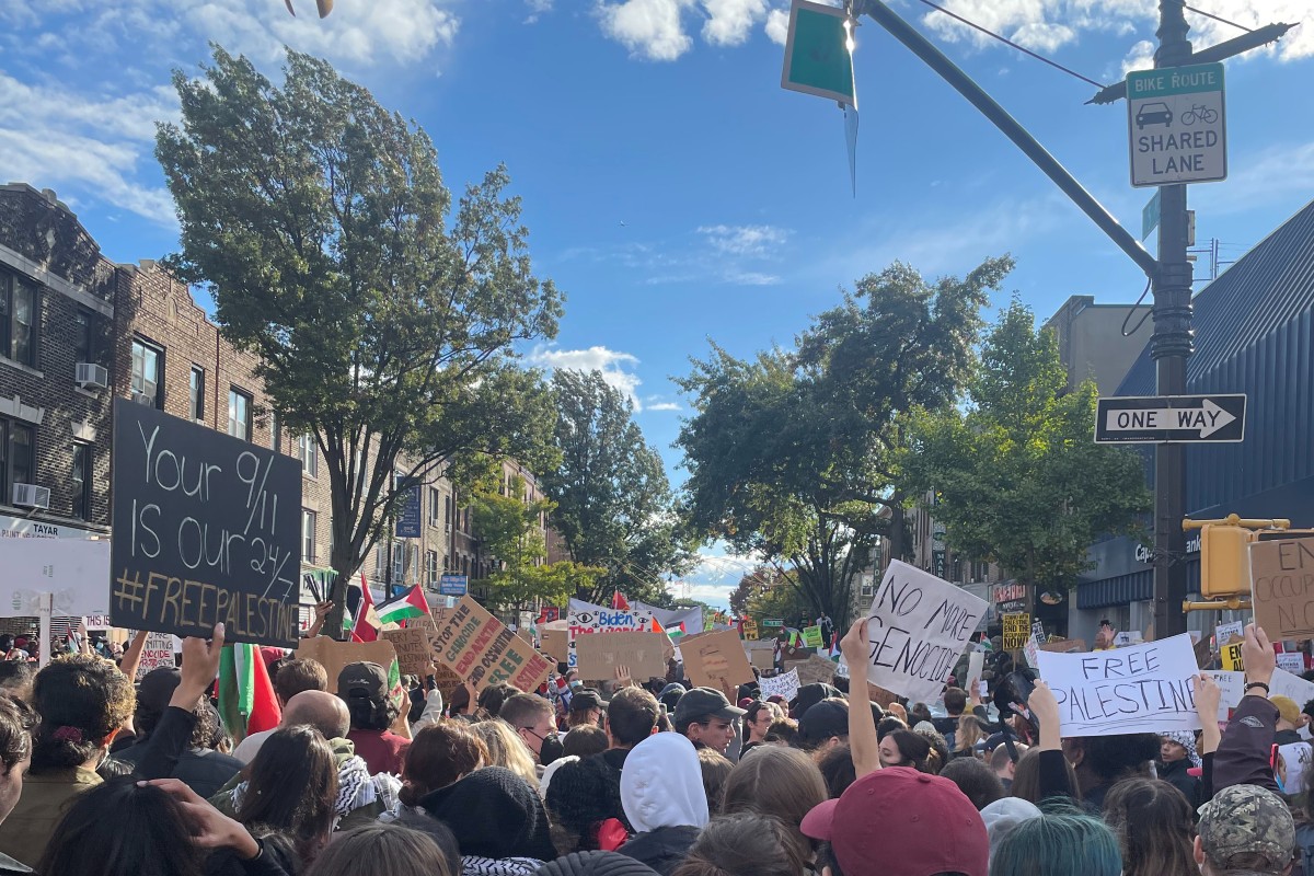 Pro-Palestine protest in Bay Ridge.