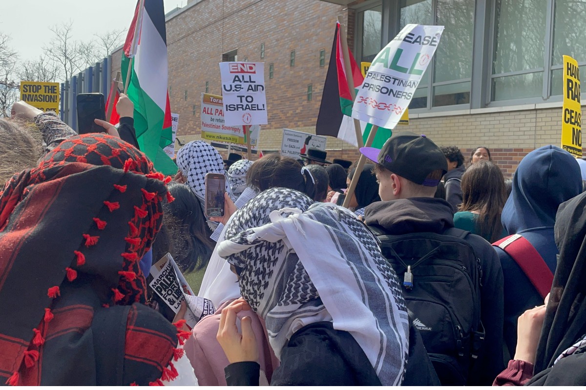 A pro-Palestine student protest.