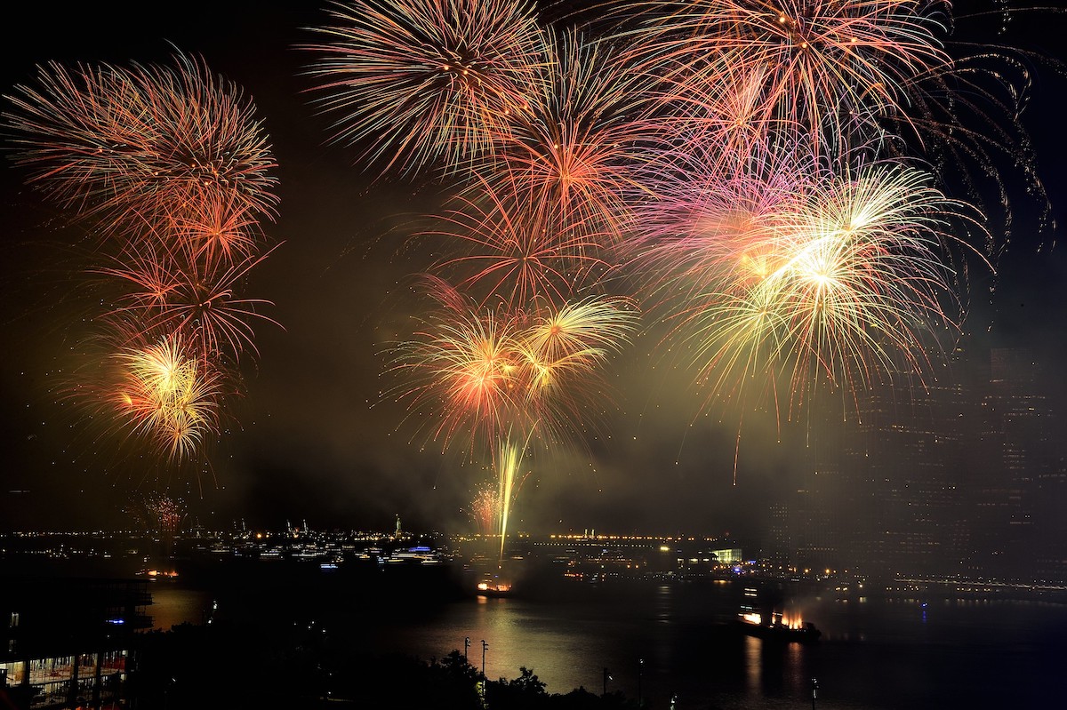 Macy's Fireworks over the East River on Friday, July 4, 2014.